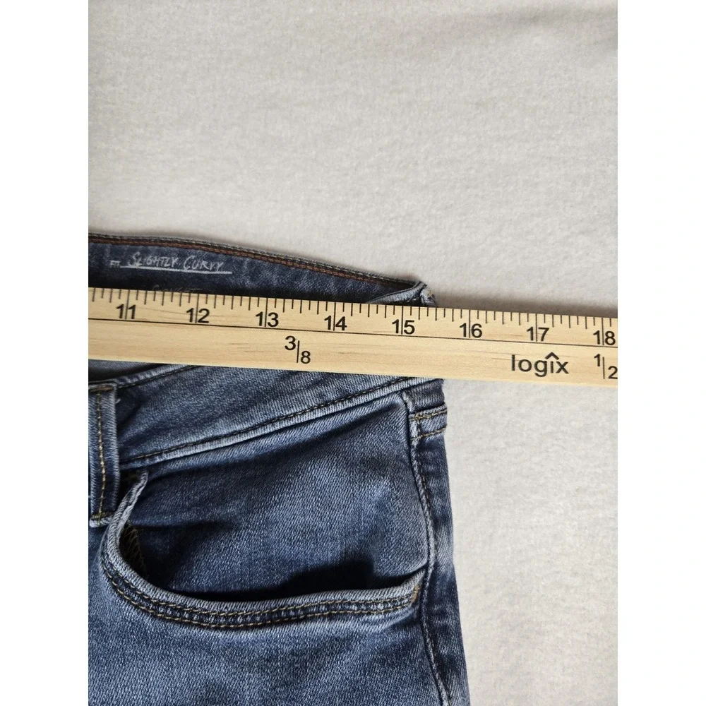 Eddie Bauer Women's Blue Denim Jeans, Size 12, Slightly‎ Curvy Fit, Straight Leg
